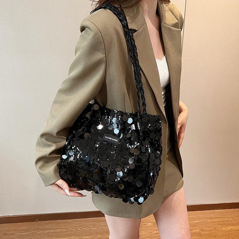 Large Capaci Glitter Underarm Bag Summer Versatile Handbag Single Oulder Bag Iny Sequin Bag Trendy Ular Sle