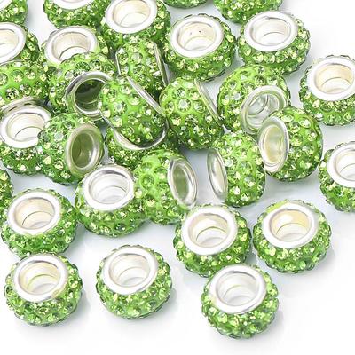 10/30/60pcs Resin Material Green Large Hole Beads Creative Decorative Beads DIY Bracelet Necklace Earrings Keychain Jewelry Accessories
