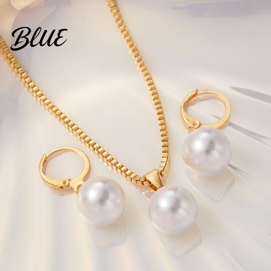 Skin-friendly Faux Pearl Jewelry Set for Women White Non-irritating Skin