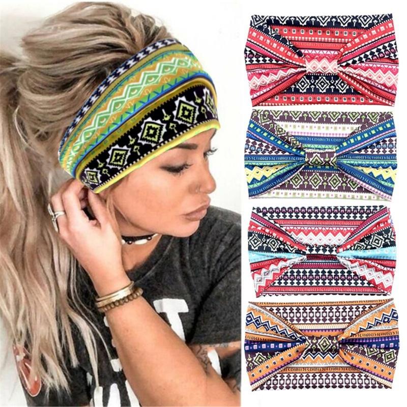 Atmungsaktives Stirnband für Damen Sport Haarband Böhmischer Stil Stirnband Weiblich Elastisches Kopfband Sportliches Kopfzubehör