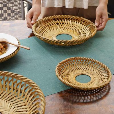Bamboo Plate Holder, Handcrafted Round Placemat for Dining Table