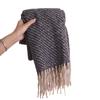 Autumn and winter intellectual elegance high sense twill scarf women's fashion trend imitation cashmere fringed shawl women