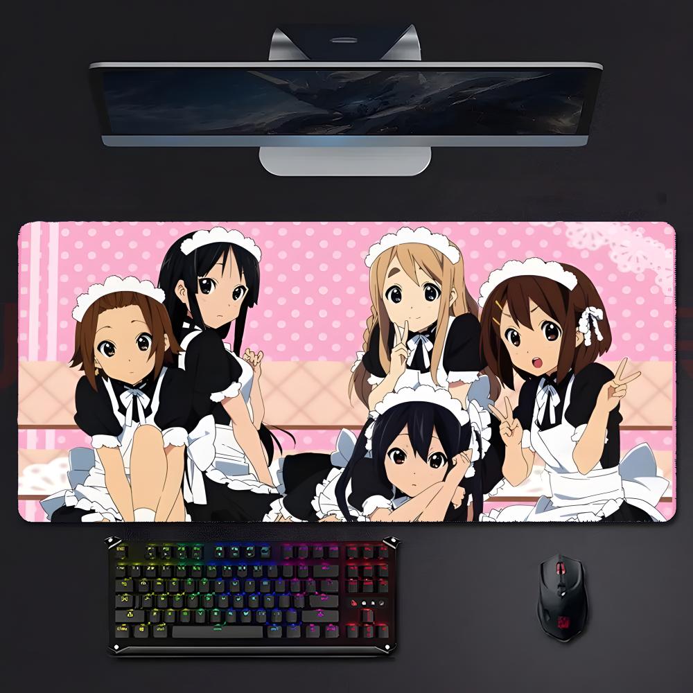 Süßes Musikalisch Anime Mio Akiyama KKOn Mauspads Mousepad Großes Gaming Lockedge Verdickt PC Tisch Schreibtischmatte