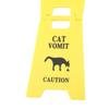 2PCS Cat and Dog Vomit Signs 4 Inch Cat Vomit Caution Sign Funny Cat Dog Warning Sign Decoration For Cat Dog Lovers Yellow