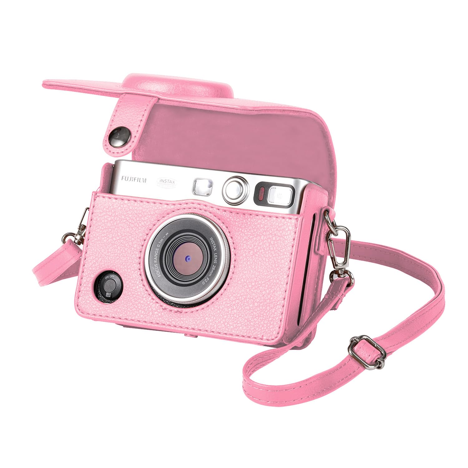 

Чохол для Instax Mini Evo для Fujifilm Instax Захисний Повний Від подряпин На плече ПУ Легкий у Легкий у Магнітна застібка Плівка, Обкладинка, Захист, Профілактика, Ремінець, рожевий