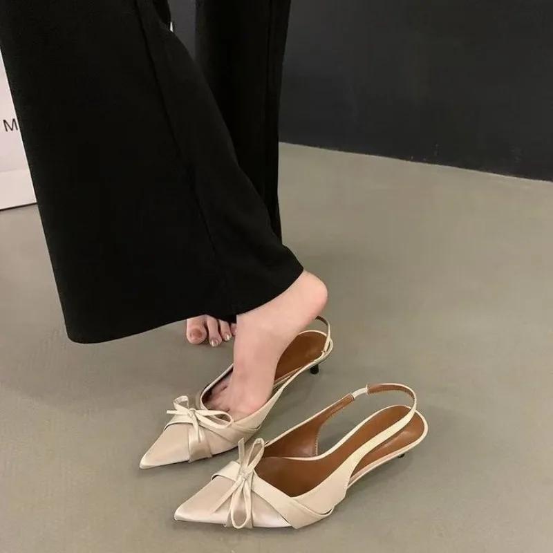 

Женская обувь 2024 года, горячая распродажа, женские сандалии без застежек, модные неглубокие сандалии для платья, женские новые сандалии с бабочкой и сплошным носком 39 абрикосовый