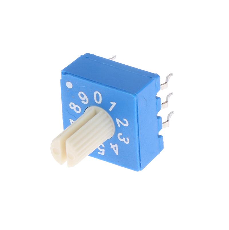 1Pc Plastic Code Switch ERD110RS 10 Bit 0-9 3:3 Rotary Encoder With Handle Switch Digital Potentiometer Switches