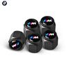NAZF2 For BMW M Logo Emblem For E34 E36 E60 E90 E46 F10 F20 F30 M 5Pcs Aluminum Car Wheel Tire Valve Cap Dust Cover Car Decals Sticker