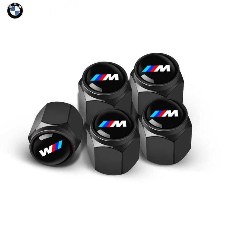 NAZF2 For BMW M Logo Emblem For E34 E36 E60 E90 E46 F10 F20 F30 M 5Pcs Aluminum Car Wheel Tire Valve Cap Dust Cover Car Decals Sticker