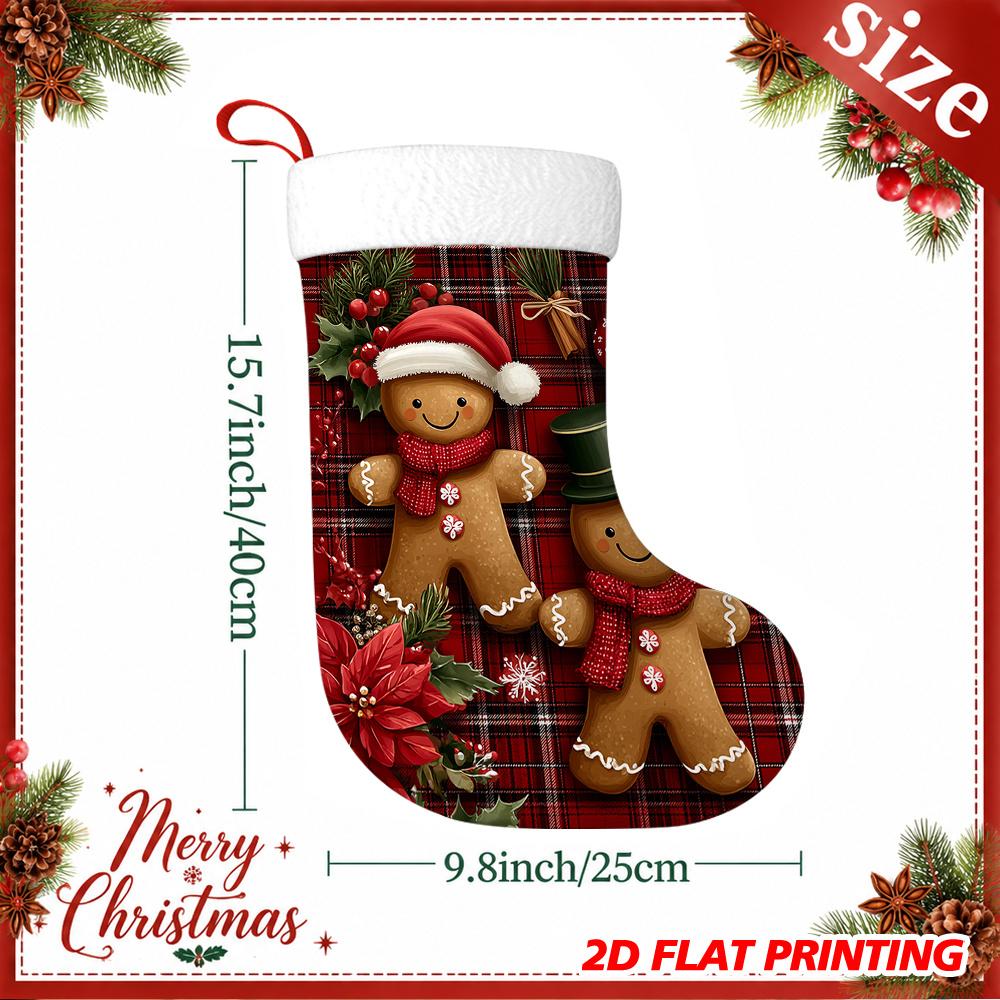 Christmas decoration fireplace hanging stocking 1pc 1pcs Gingerbread Snowflake Ornament Suitable for Fireplace