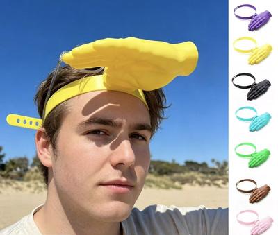 Lustige Hand-Sonnenvisier-Mütze Neuheit 3D-Handflächenform Sonnenschutz-Kopfband Kreative Sonnenschutzkappe für Sommer-Strandparty Outdoor Unisex Gag-Geschenk