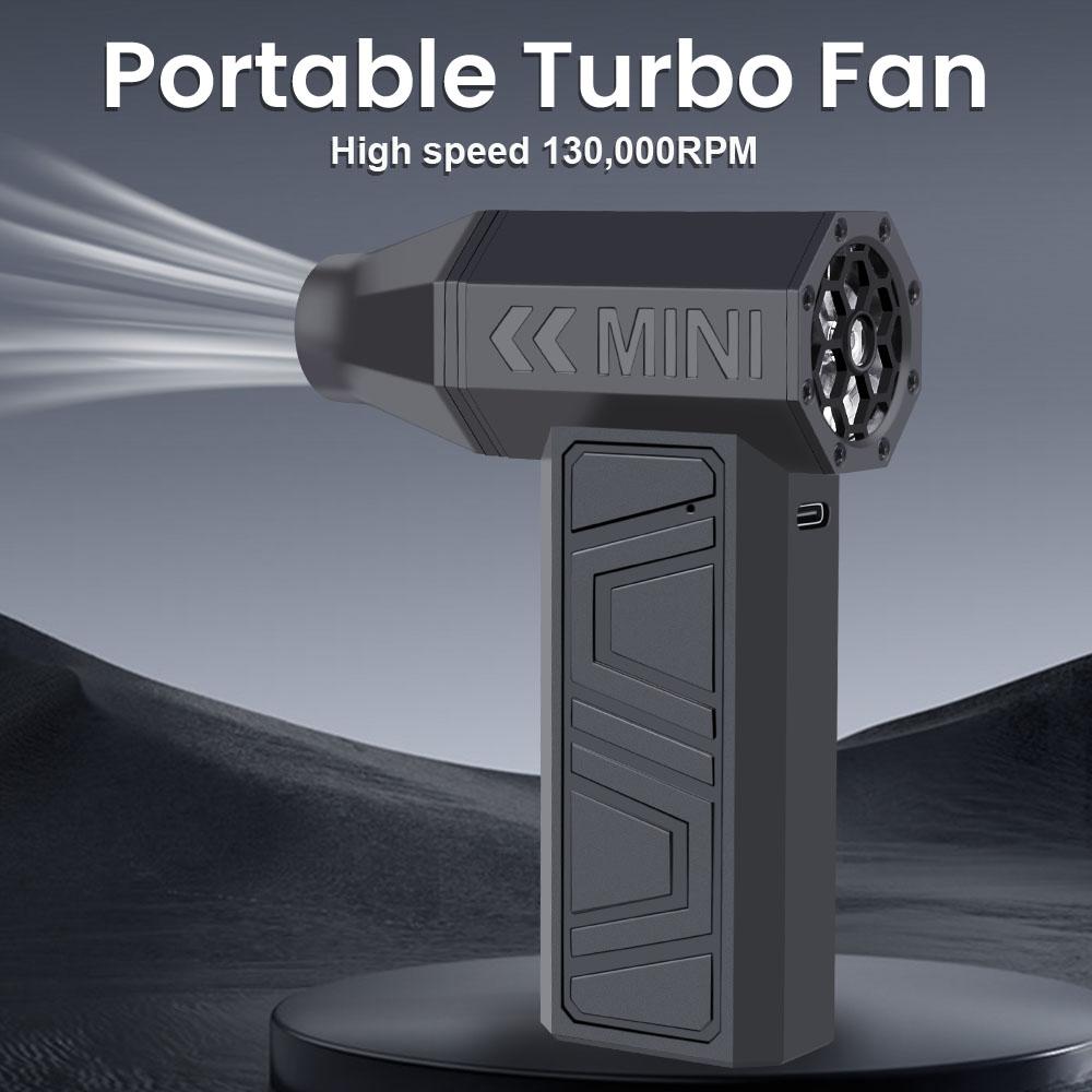 4 Gears Adjustable 130000RPM Type-C Charging Turbo Jet Fan Car Accessories Cleaning Blower Tool Electric Air Duster Car Blowing Snow