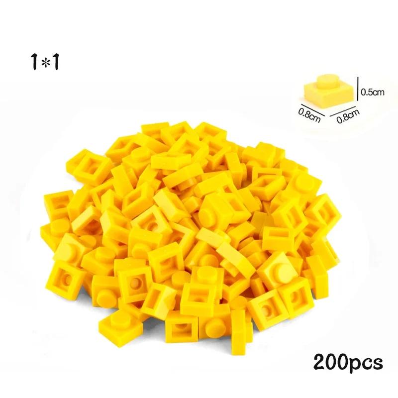 Non-Toxic 200Pcs Diy Building Blocks Thin Figures Bricks 1X1 Dots 21Color Educational Creative Size Compatible With 3024 Toys For Children