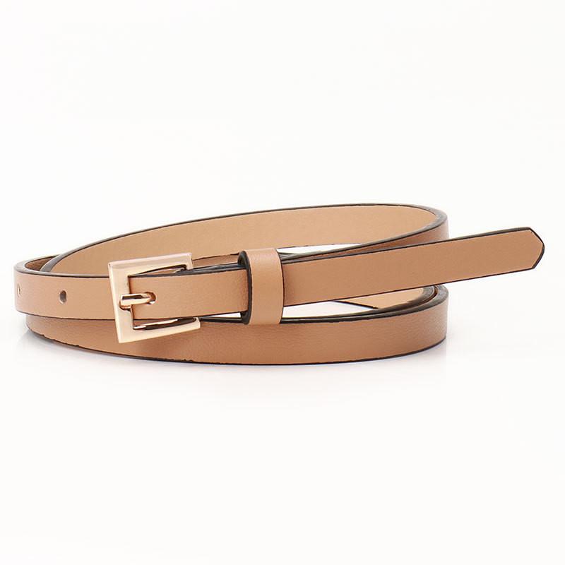 Fashion Minimalist Small Square Buckle Belt For Women With Alloy Pin Closure For Dress And Coat Accessory