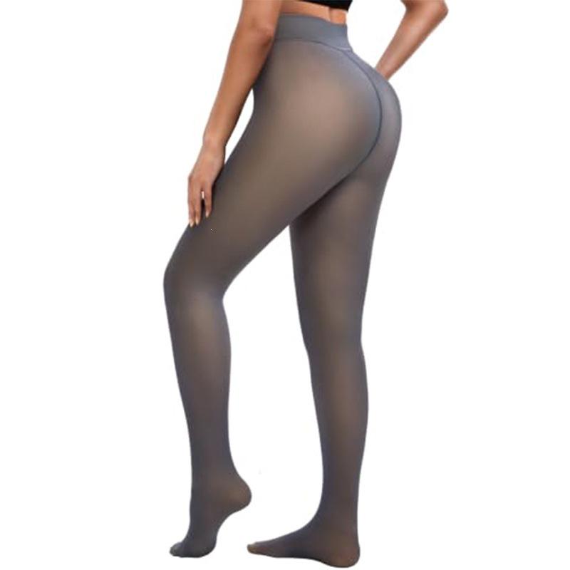 Cross-Border Sheer-Look Plus Size Fleece-Lined Women's Warm Tights