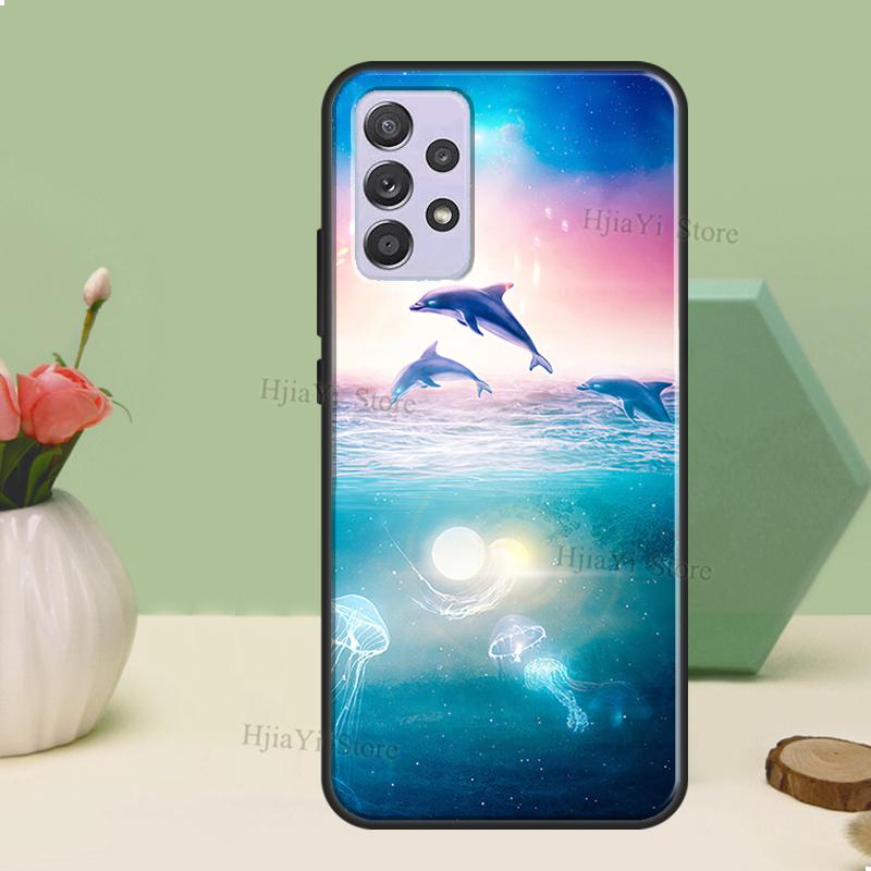 

Ocean Dolphin Case For Samsung A54 A34 A24 A14 A51 A71 A12 A22 A32 A52 A72 A73 A33 A53 A13 Back Cover Samsung A71 4G