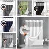 Removable No Hook Slub Textured Shower Curtain with Snap In Liner Bathroom Curtain Bathroom