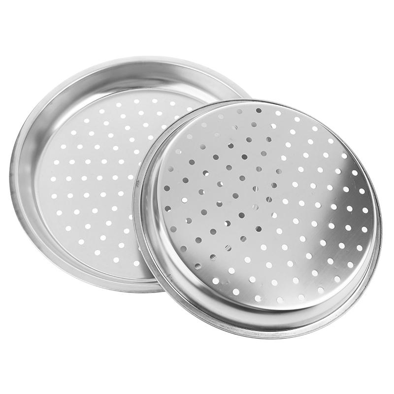 28/30/32/34Cm Stainless Steel Round Steamer Durable Dumplings Fish Steaming Tray Thickened Steamer Kitchen Cooking Gadgets
