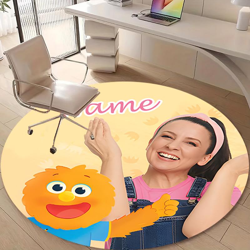 Personalized M-Ms Rachel Round Chair Office Rug - Perfect for Mat, Office Chair & More - Ideal Gift for Birthdays and Holidays