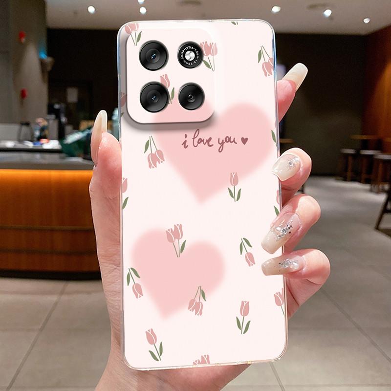 Phone Case For Motorola Moto G56 / Moto G66J / Moto G66Y 5G Butterfly Bow Protective Casing Transparent Soft Silicone TPU Cover