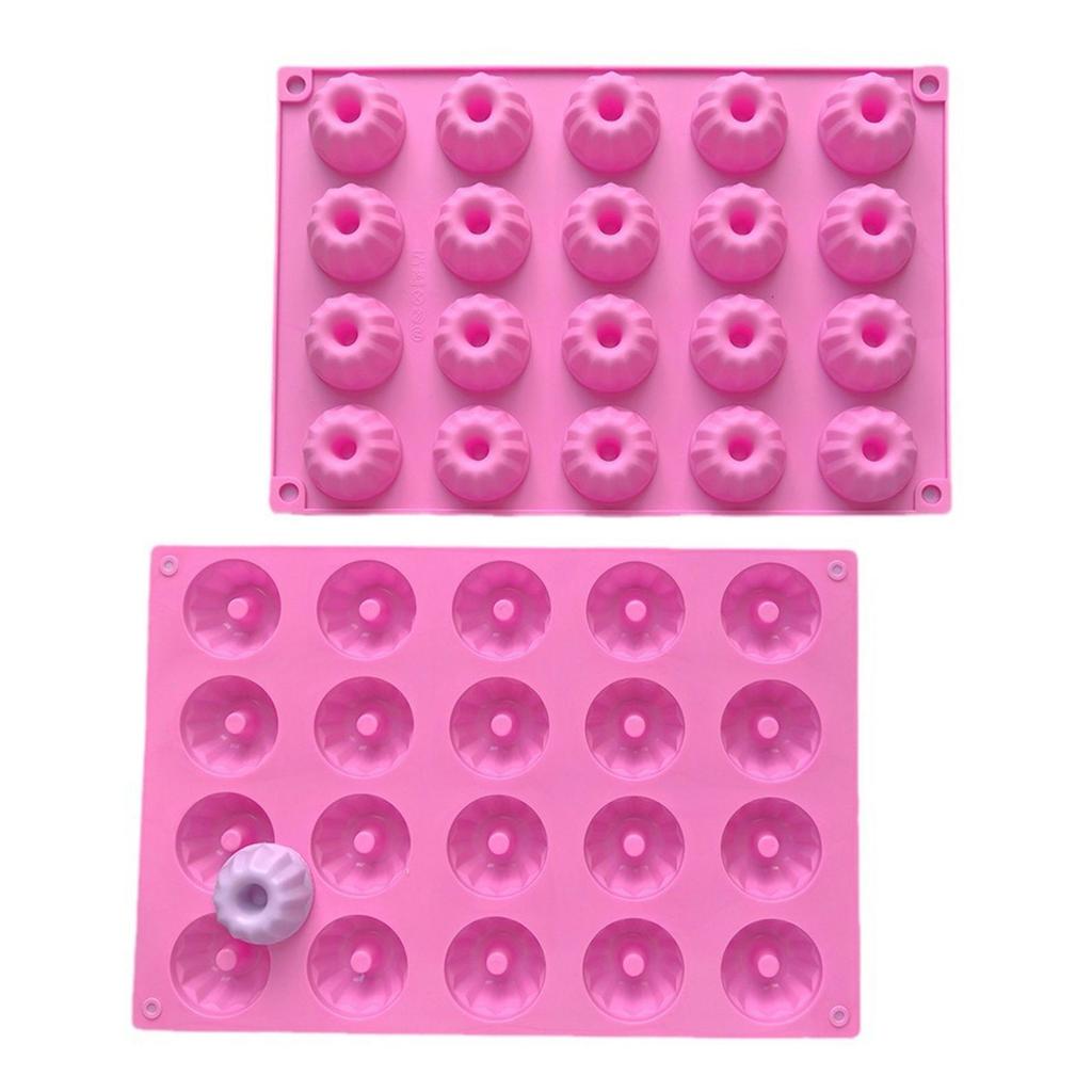 Functional 20 Slot Mini Silicone Bundt Cake Moulds Non Stick Baking Moulds For Cakes Muffins Brownies And Puddings