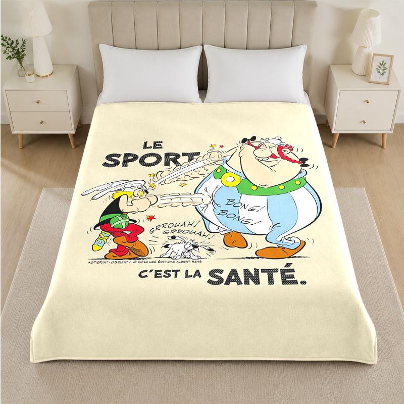 Coperta in Flanella con Stampa di Asterix & Obelix Morbida Calda Coperta Plaid in Peluche per Letto Divano Divano Uso Domestico Indoor