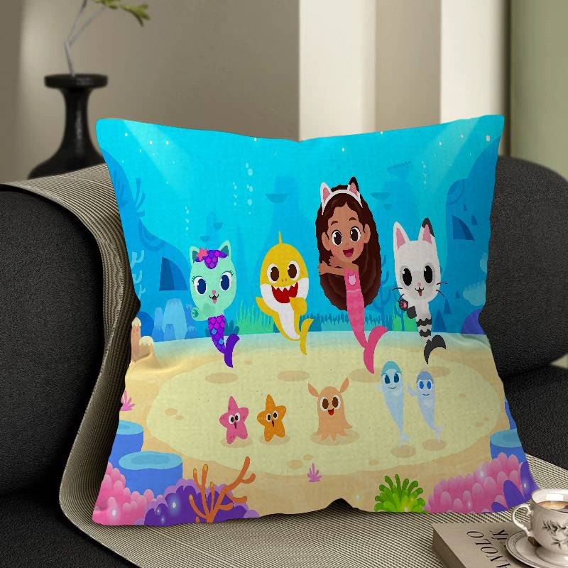 G-Gabbys D-Dollhouse Stitch Lucky Dragon Pillow Cover Sofa Cushion Cover Home Room Decoration Children Gift