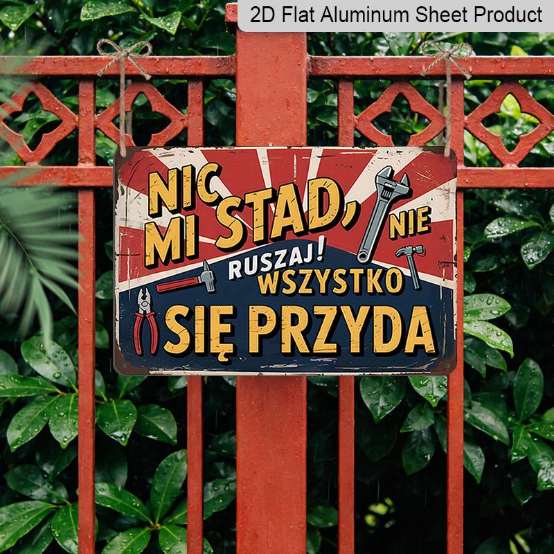 Płaski 2D 1 szt. Polski Vintage Metalowy Znak, Aluminiowy Metalowy Wystrój Ścienny, NIE DOTYKAJ MOJEGO MIASTA! Dekoracja ścienna do domu, na farmę, do męskiego kącika, baru, pubu