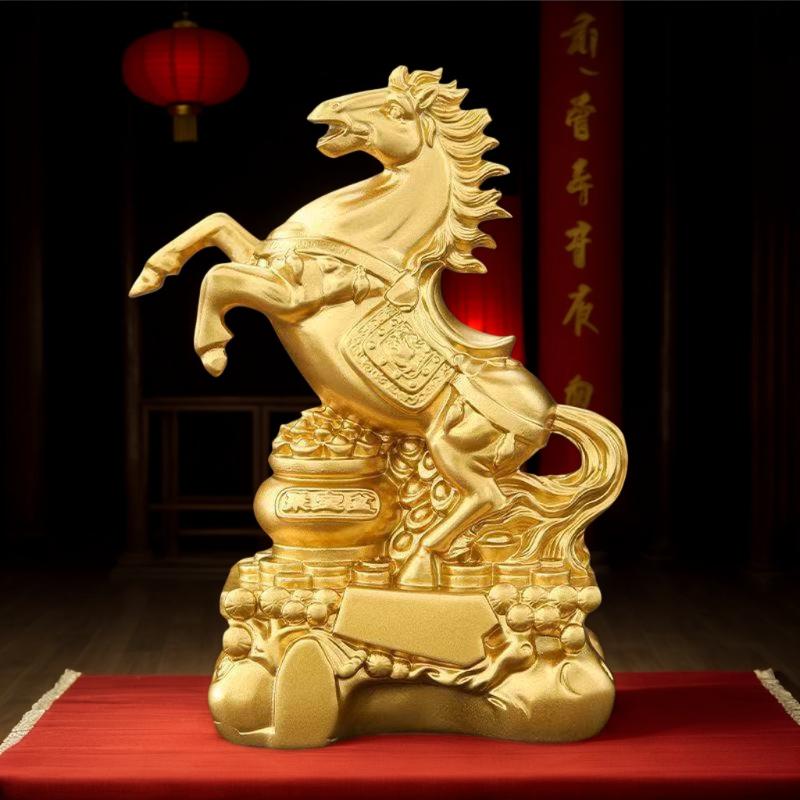 Brass Horse Monkey Statue Keychain, Creative Cute Pendant for Home Office Desktop Decor, Funny Ornament Toy