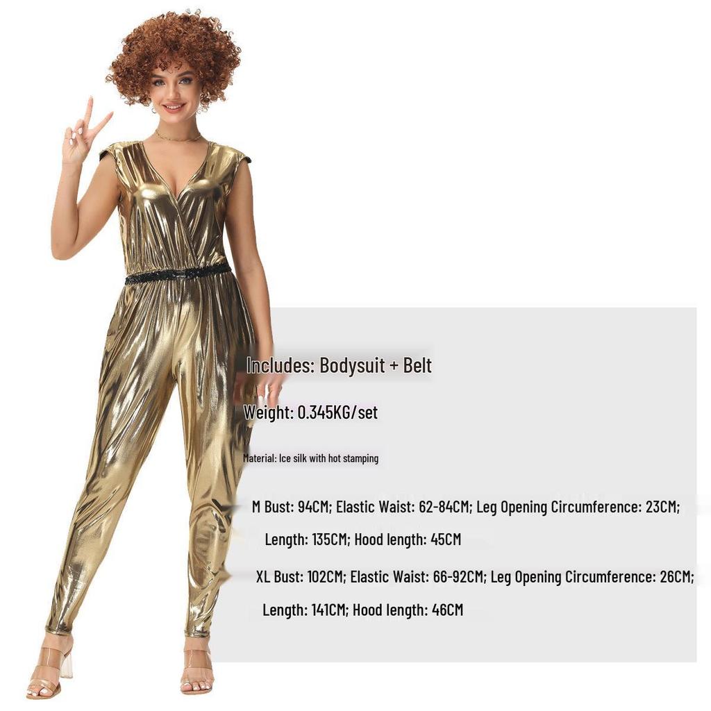 Retro 70s Disco Dance Hall Costume for Music Festival and Hippie Party Cosplay