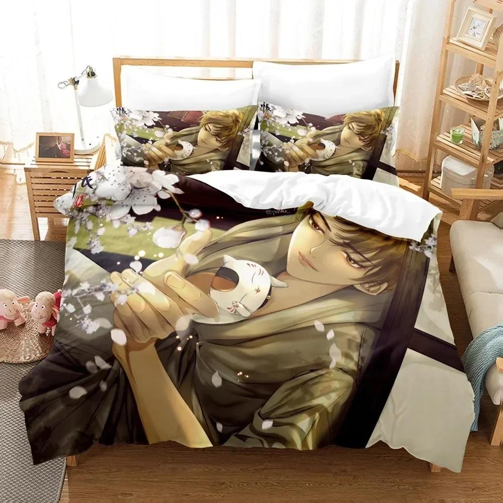 Natsume's Book of Friends Anime Comfortable Duvet Quilt Cover Pillowcase Bedding Set Children Bedroom Decoration Home Textile