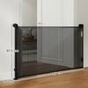 Retractable Dog Barrier 0-140 Cm Safety Barrier with Locking Switch for Doors and Stairs Black