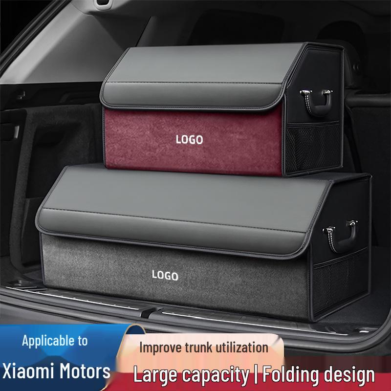 Foldable PU Leather Large Storage Box for Xiaomi SU7 Car Trunk