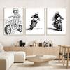 Cool Motorcycle Riding Poster Self-adhesive Art Waterproof Paper Sticker Coffee House Bar Room Wall Decor