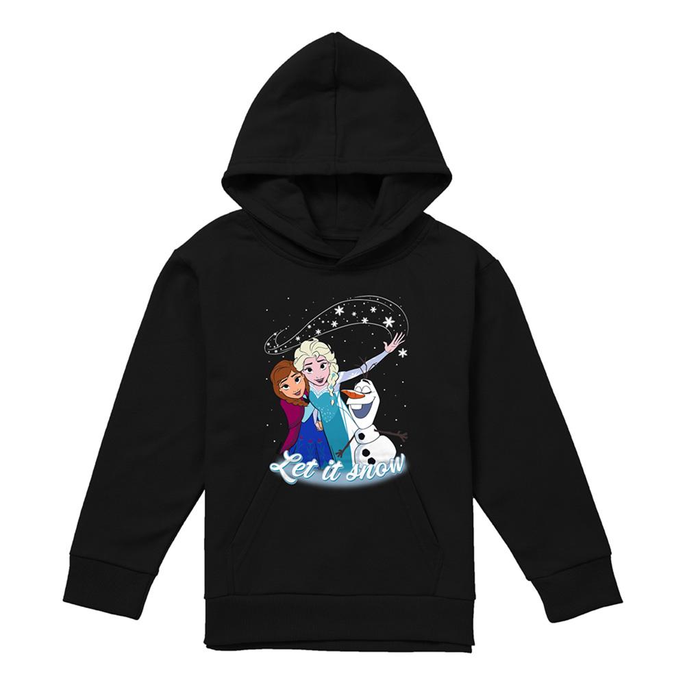 Frozen Childrens/Kids Let It Snow Elsa Anna Olaf Heather Pullover Hoodie
