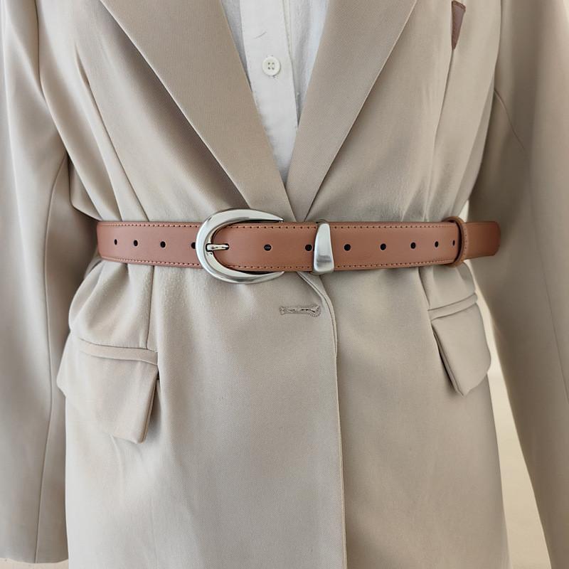 Style Womens Minimalist Waist Belt Metal Pin Buckle Dress Suit Shapewear Belt