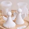 New 3D Simplicity Angel Silicone Candle Mold DIY Wing Stripe Angel Craft Gifts Making Soap Plaster Resin Casting Molds Home Deco