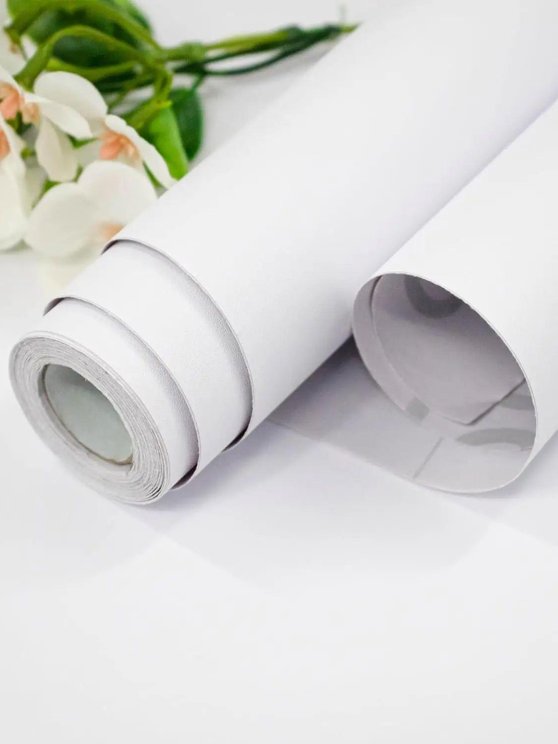 

Ширина 55 см Водонепроницаемые Матовые Обои Белый Винил Самоклеящиеся Наклейки для Стен Мебель Гостиная Контактная Бумага Домашний Декор 55cmx5M матово-белый