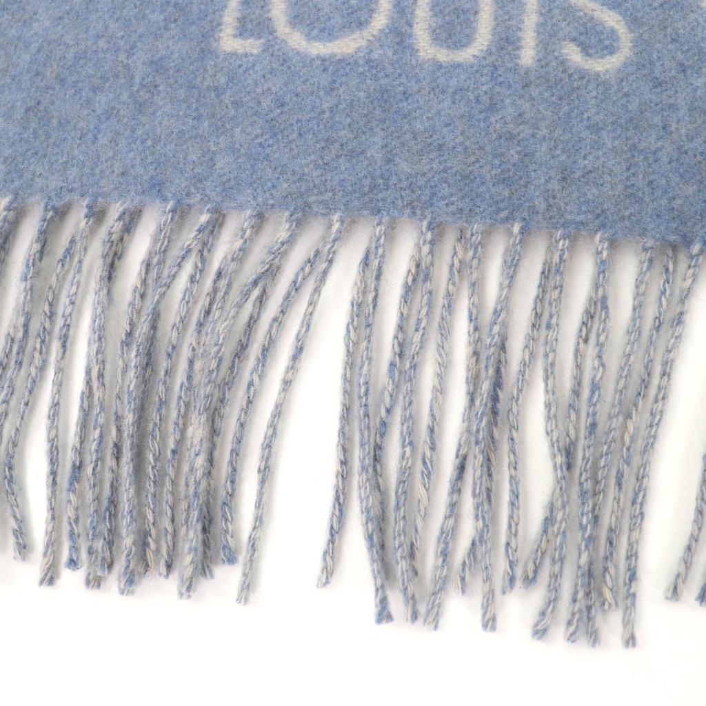 Excellent LOUIS VUITTON Scarf Escalp Reykjavik Monogram blue cashmere M75704 Used