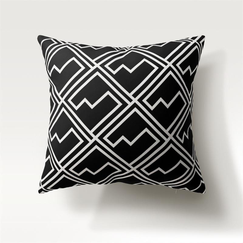Nordic simple fashion black and white geometric polyester pillowcase 45x45cm Sofa Chair car cushion cover Home decor Pillowcase