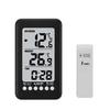 Wireless LCD Digital Thermometer with Electronic Sensor for Indoor/Outdoor, Black, Includes 1 Indoor Screen & 1 External Sensor