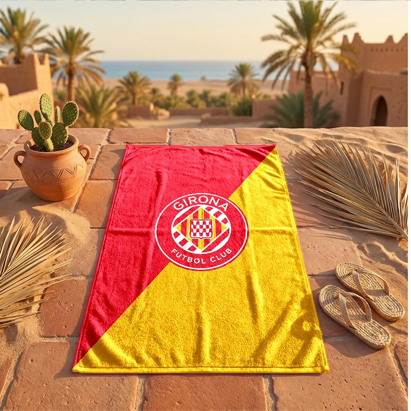 Girona FC Print Microfiber Beach Towel Quick Dry Absorbent Large Towel For Beach Swimming Travel