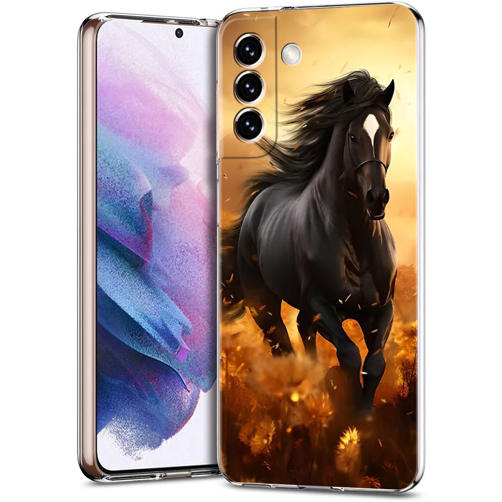 

Horse Phone Case for Samsung Galaxy S24 S23 S22 S20 S21 FE Ultra S24 S23 S10 S10E S9 S8 Plus 5G Transparent Shell Fundas Capas Samsung S20 FE