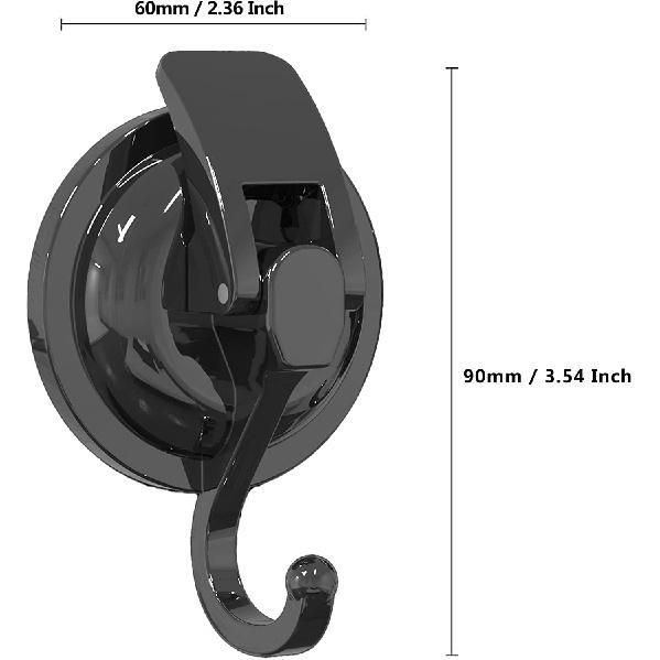 Suction Cup Hooks for Shower, Heavy Duty Vacuum Shower Hooks for Inside Shower, Gun Silver-Plated Plished Super Suction for Kitchen Bathroom