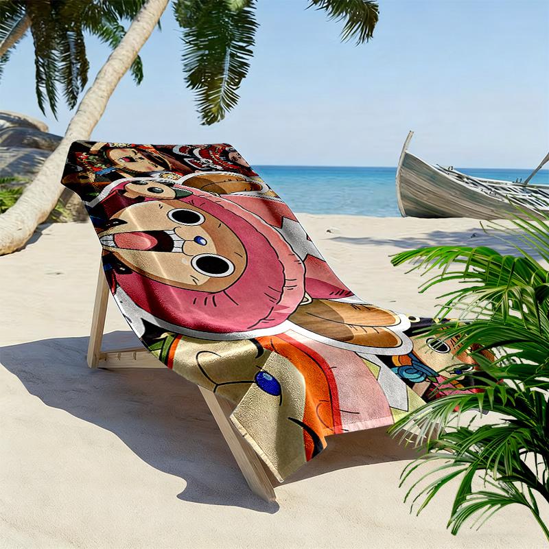 Tony Tony Chopper Print Beach Towel, Large Soft Quick Dry Towel for Beach Camping Swimming