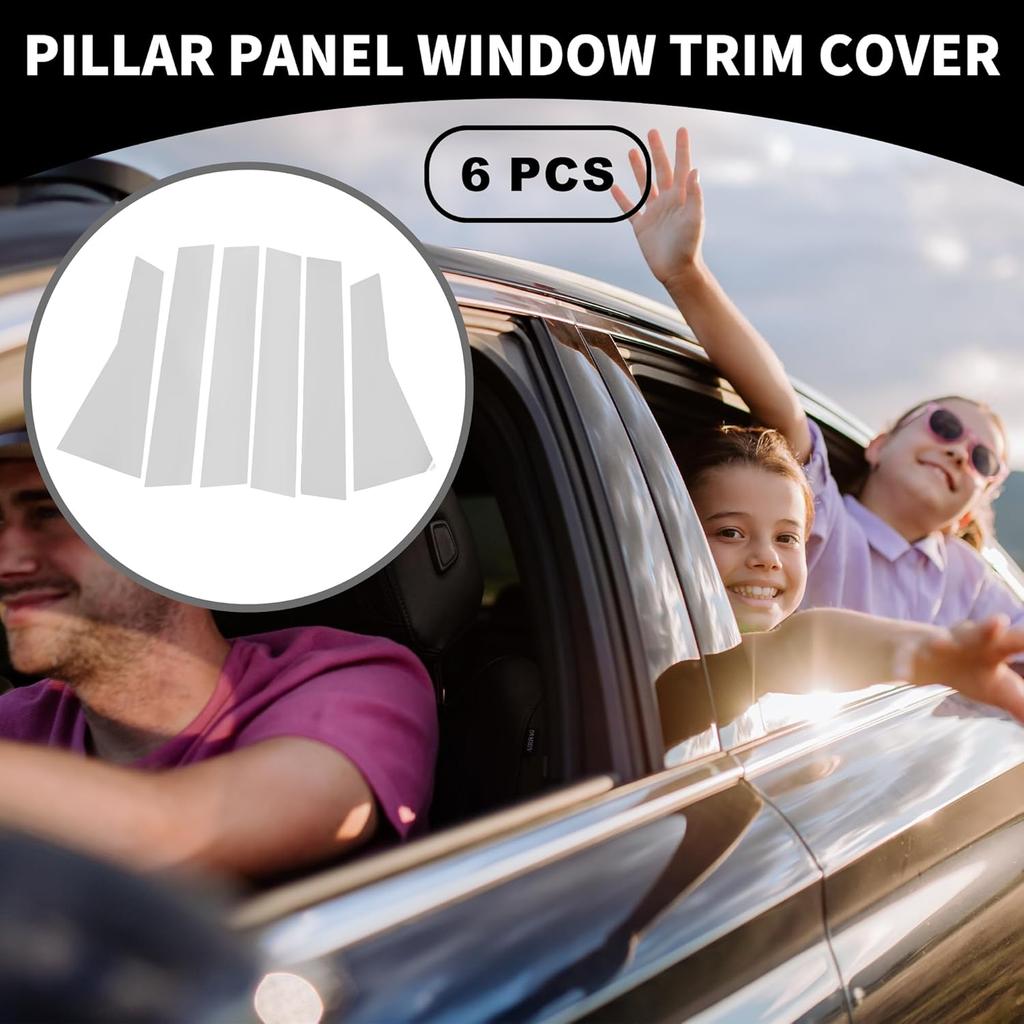 Door Pillar Window Trim - Car Front Rear Left Right Side Anti Scratch Sticker Pillar Posts Door Outer Cover - for Honda CR-V 2017-2022 Plastic Chrome