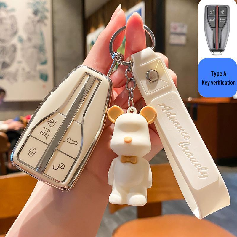 Hongqi HS5/HS7/H5/H9/E-HS9 Key Case with Buckle & Cute Pendant