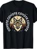 1pc, Coyote Print Men's T-Shirt for Animal Lovers - Desert Sunset Design, Breathable Wrinkle-Resista
