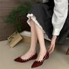 2025 new spring French suede rivet shoes women's versatile small fragrant commuter pointed flat shoes shallow single shoes tide