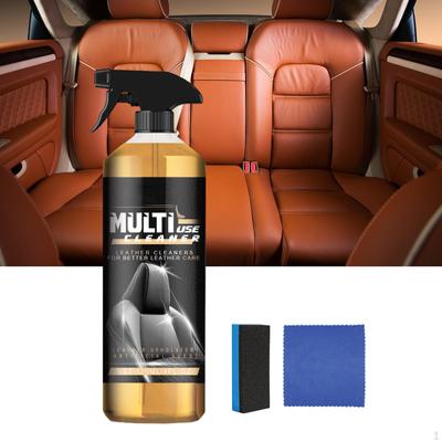 Juego de accesorios de limpieza de cuero para coche con paño que elimina las manchas, suministros de limpieza de 120ml para bolsos